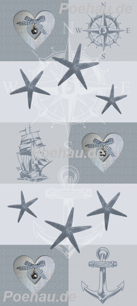 Bild 1 von Bad200303VL0003cmyk Nautik Seestern Anker  / (Material) Hartschaum-Rückwand / (Schutzschicht) kein Schutzlack / (Langzeitgarantie) ohne Langzeitgarantie