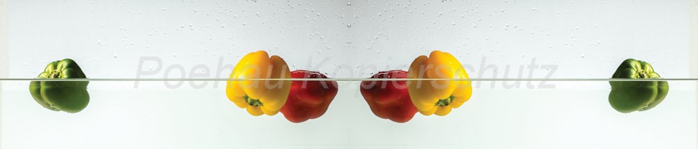 Bild 1 von AvS14388IL2452 Paprika bunt Wasser  / (Material) Hartschaum-Rückwand / (Schutzschicht) UV Hartlack glänzend / (Langzeitgarantie) ohne Langzeitgarantie
