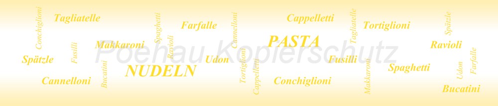 Bild 1 von AvS170704VL0002 Nudeln Pasta  / (Material) Hartschaum-Rückwand / (Schutzschicht) UV Hartlack matt / (Langzeitgarantie) ohne Langzeitgarantie