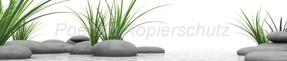 Bild 1 von AvS796VL6861C Zen Steine Gras  / (Material) Hartschaum-Rückwand / (Schutzschicht) UV Hartlack glänzend / (Langzeitgarantie) ohne Langzeitgarantie