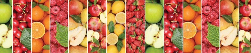 Bild 1 von AvS16187IL2614 Beeren Obst Streifen  / (Material) Acryl-Rückwand / (Schutzschicht) für Wandverschraubung / (Langzeitgarantie) ohne Langzeitgarantie