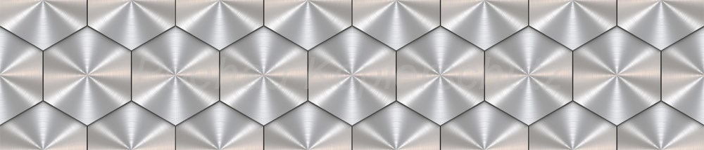Bild 1 von AvS3610IL9060B Sechseck Edelstahl grau  / (Material) Hartschaum-Rückwand / (Schutzschicht) UV Hartlack matt / (Langzeitgarantie) ohne Langzeitgarantie