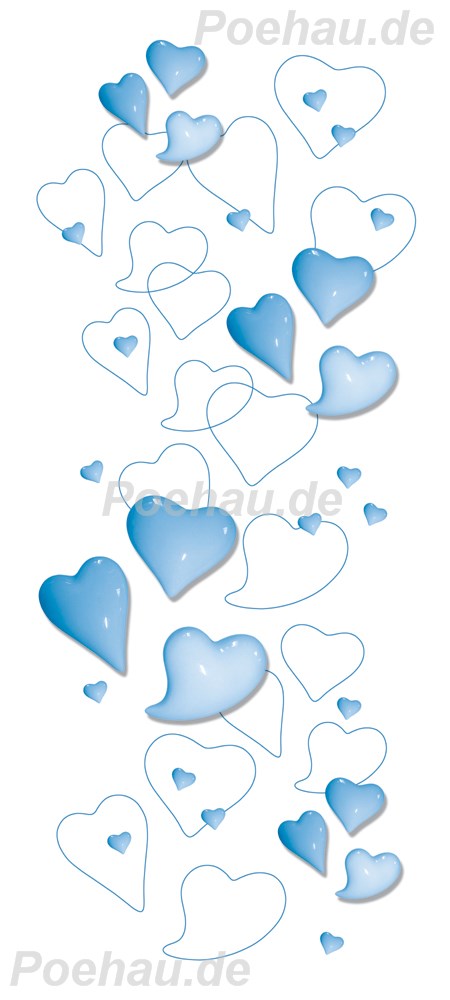 Bild 1 von Bad170726VL0002E Herz blau  / (Material) Hartschaum-Rückwand / (Schutzschicht) UV Hartlack glänzend / (Langzeitgarantie) ohne Langzeitgarantie