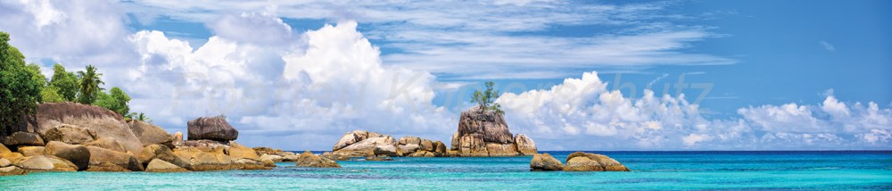 Bild 1 von AvS7227IL4432 Seychellen Strand Steine  / (Material) Aluverbund-Rückwand / (Schutzschicht) UV Hartlack matt / (Langzeitgarantie) ohne Langzeitgarantie