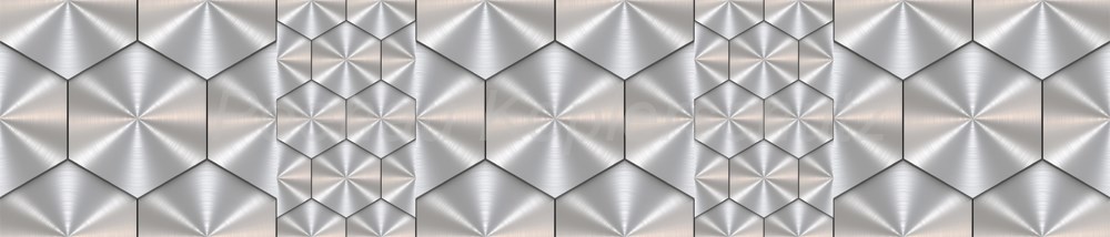 Bild 1 von AvS3610IL9060C Sechseck Edelstahl grau  / (Material) Hartschaum-Rückwand / (Schutzschicht) UV Hartlack glänzend / (Langzeitgarantie) ohne Langzeitgarantie