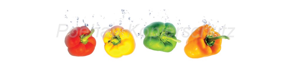 Bild 1 von AvS5601IL0443 Paprika bunt  / (Material) Hartschaum-Rückwand / (Schutzschicht) UV Hartlack glänzend / (Langzeitgarantie) ohne Langzeitgarantie