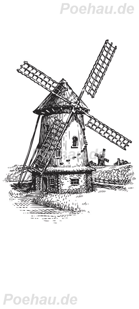 Bild 1 von Bad12772IL0989A Mühle  / (Material) Hartschaum-Rückwand / (Schutzschicht) UV Hartlack glänzend / (Langzeitgarantie) ohne Langzeitgarantie