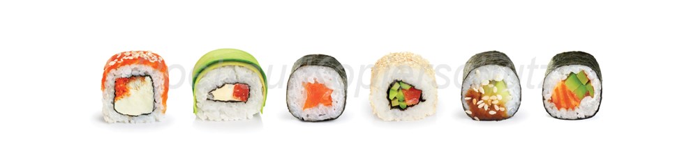 Bild 1 von AvS10498IL5074 Sushi  / (Material) Hartschaum-Rückwand / (Schutzschicht) UV Hartlack glänzend mit Abperleffekt / (Langzeitgarantie) ohne Langzeitgarantie